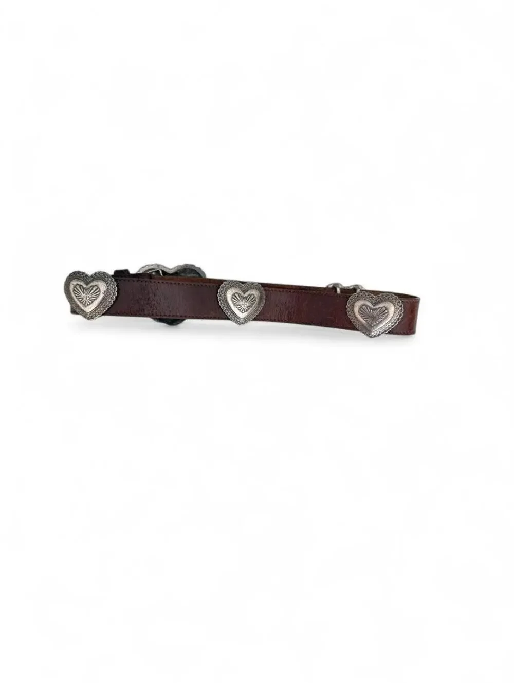 Vintage Genuine Leather Heart Concho Belt